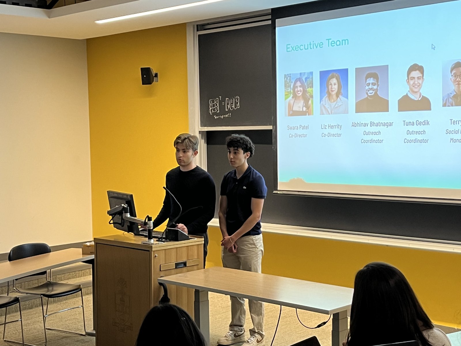 A Prototype team presenting their project at the pitch competition